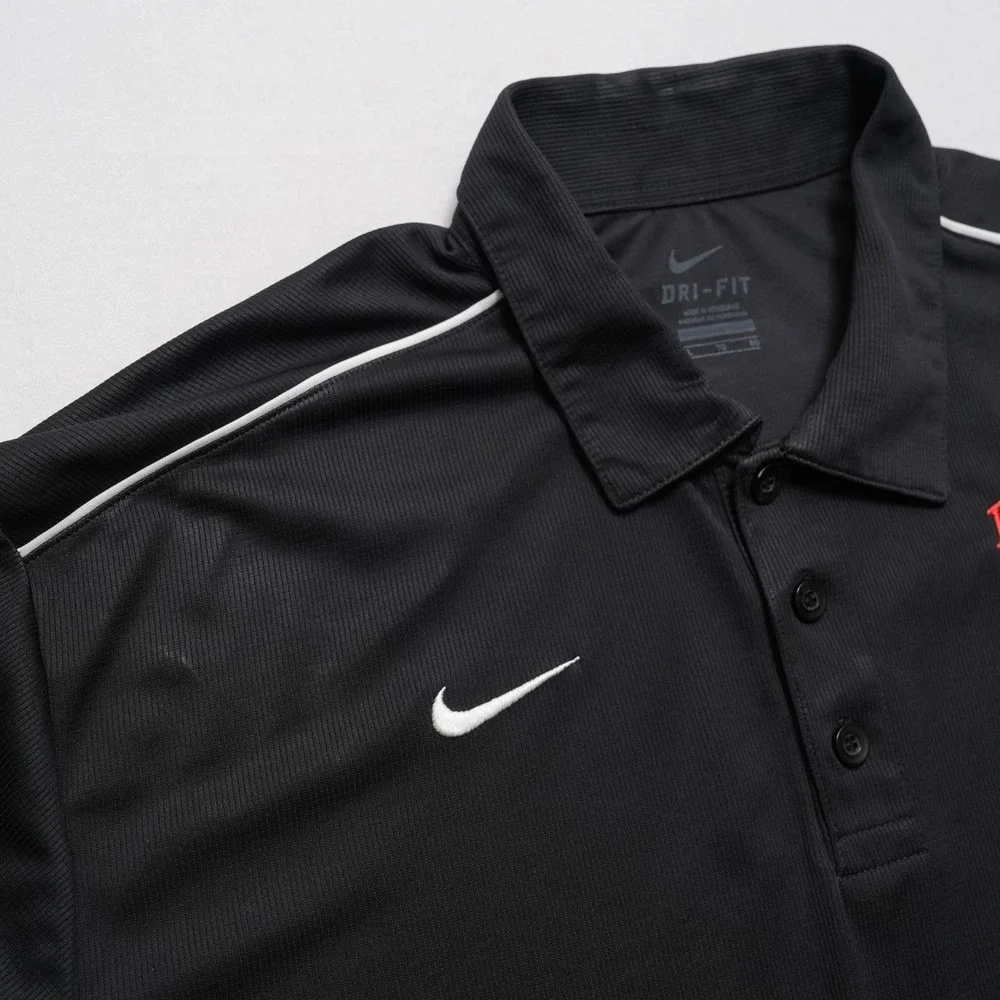 Nike Dri-FIT Mens XL Black Polo Pacific‎ Football Embroidered Athletic Shirt